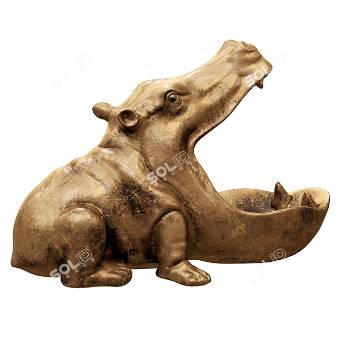 2013 Hippo Miniature Figurine 3D model image 5