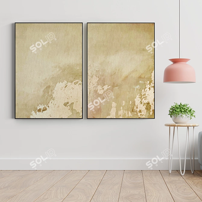 Elegant Frame Collection: Set of 2 Paintings - 100x70cm 3D model image 3