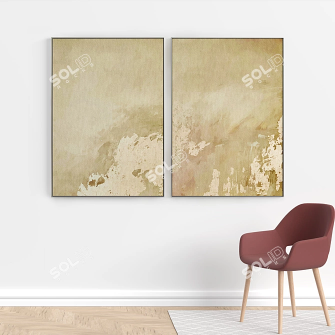 Elegant Frame Collection: Set of 2 Paintings - 100x70cm 3D model image 5