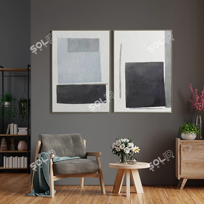 Contemporary Frame Set for Interior 3D model image 4