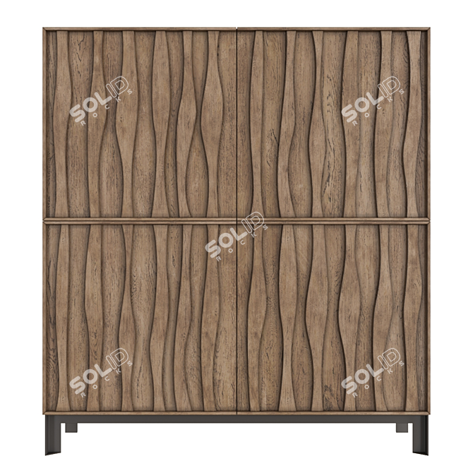Italian Walnut Bar-Chest: Porada Masai 3D model image 2