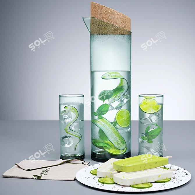 Pure Lime Infusion in Canopy Carafe 3D model image 1