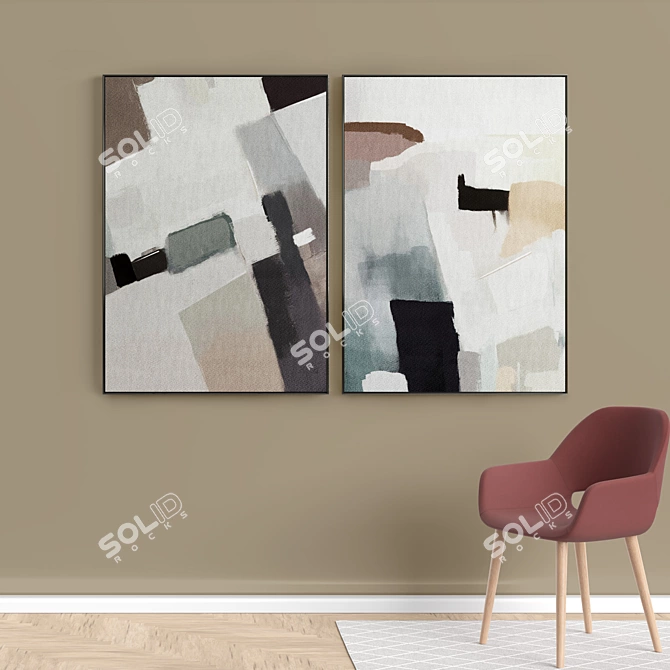 Diverse Decor Photo Frames Set 3D model image 3