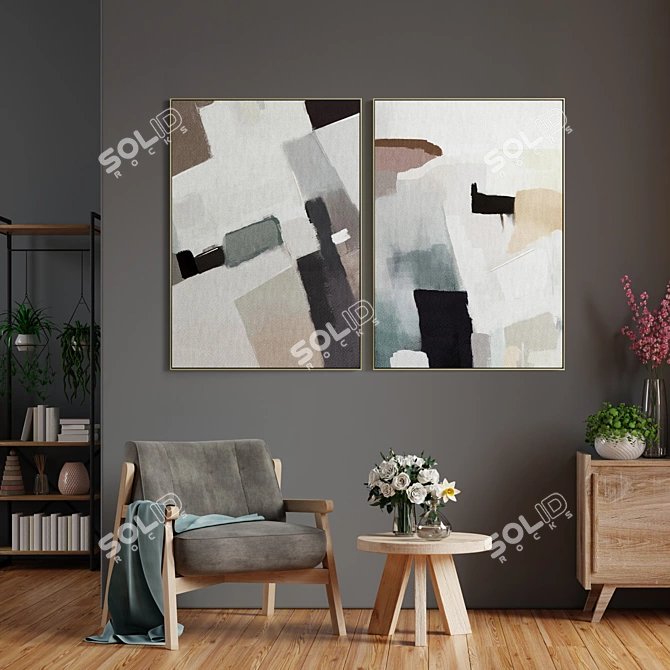 Diverse Decor Photo Frames Set 3D model image 4