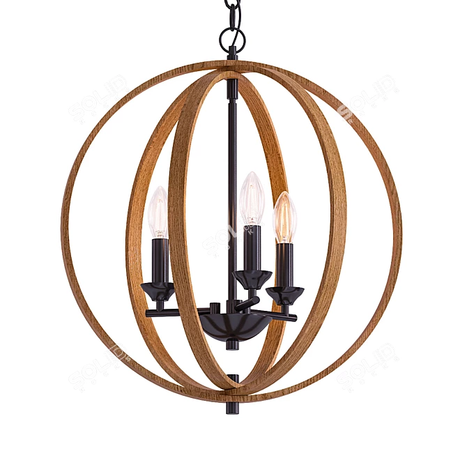 Elegant Globe Chandelier 3D model image 1