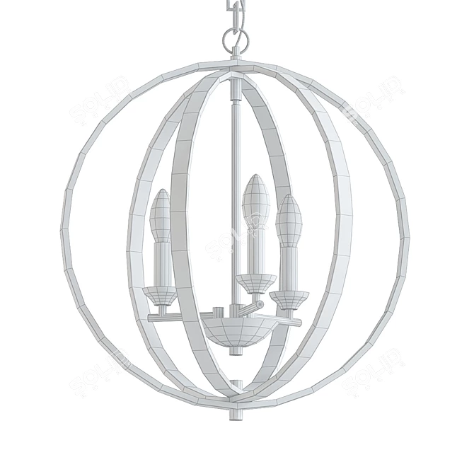 Elegant Globe Chandelier 3D model image 2