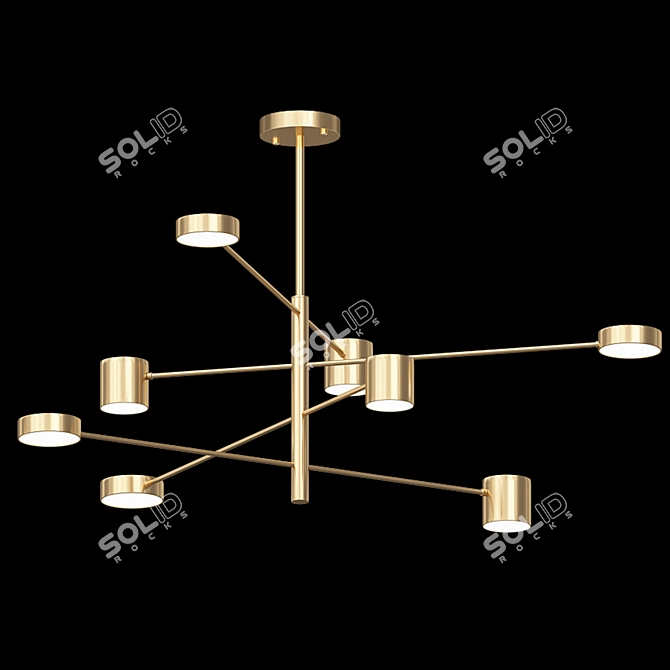 Modern Gold LED Ceiling Chandelier 3D model image 1