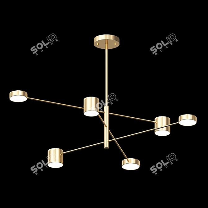 Modern Gold LED Ceiling Chandelier 3D model image 2