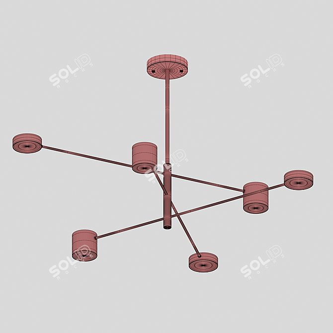 Modern Gold LED Ceiling Chandelier 3D model image 3