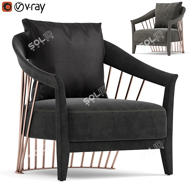 Sophisticated Longhi Dorothy Armchair 3D model image 1