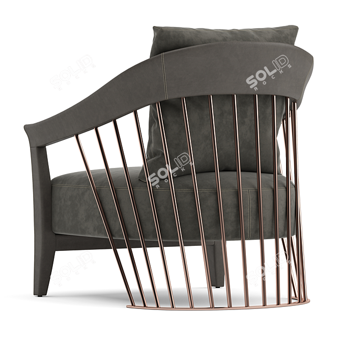 Sophisticated Longhi Dorothy Armchair 3D model image 2