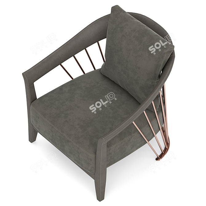 Sophisticated Longhi Dorothy Armchair 3D model image 5