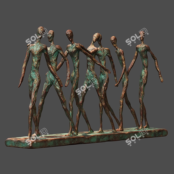 Abstract Camaraderie Showpiece Ornament 3D model image 3