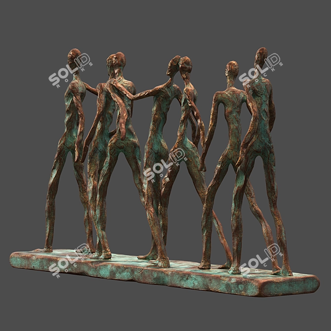 Abstract Camaraderie Showpiece Ornament 3D model image 5