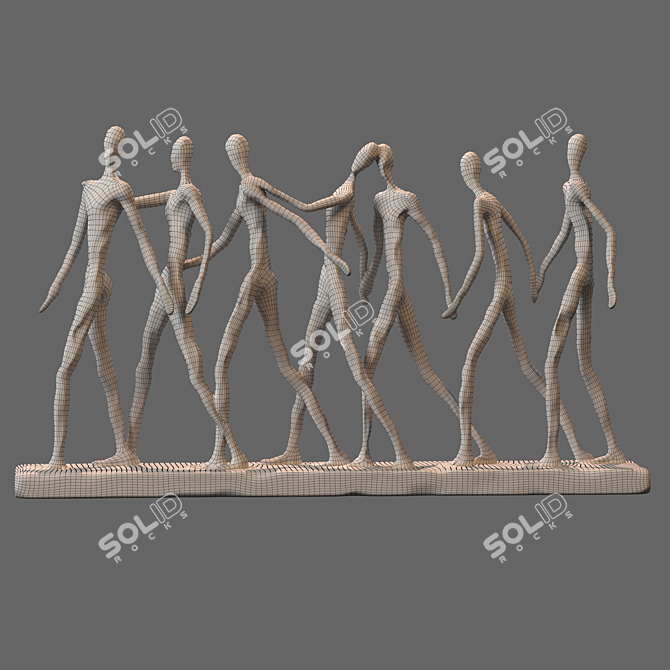 Abstract Camaraderie Showpiece Ornament 3D model image 6