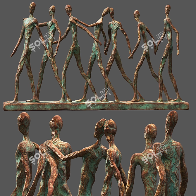 Abstract Camaraderie Showpiece Ornament 3D model image 8