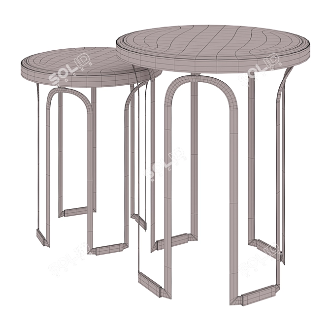 Elegant Castle Tower Side Table 3D model image 4