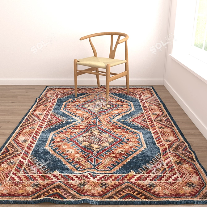 Versatile Rug Set: 8 Designs & 3 Render Options 3D model image 5