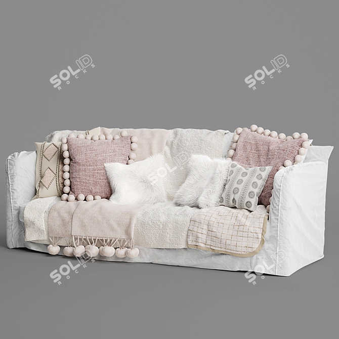 Vittoria Slip Cover Sofa: Elegant and Versatile! 3D model image 5