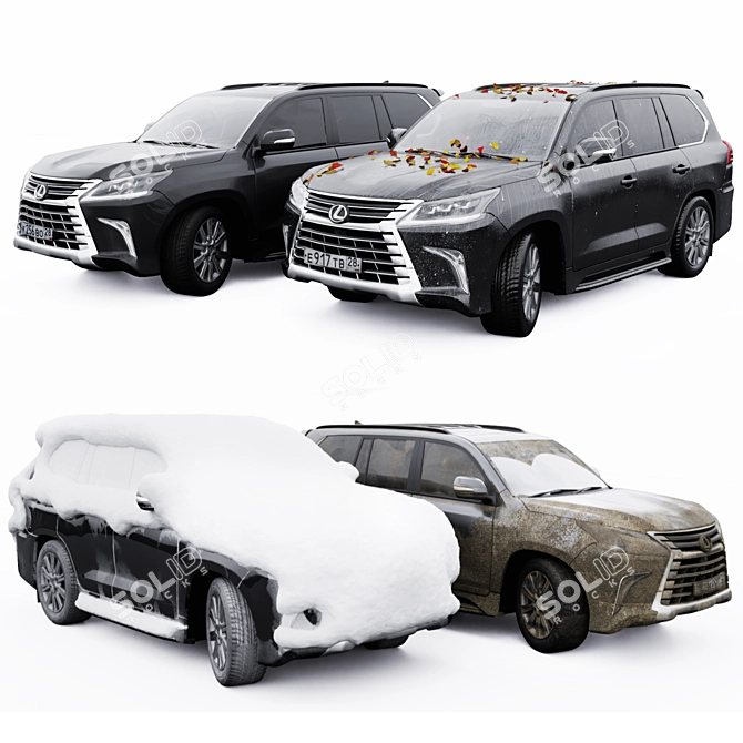 All-Weather Lexus LX570: Conquer Every Season 3D model image 3