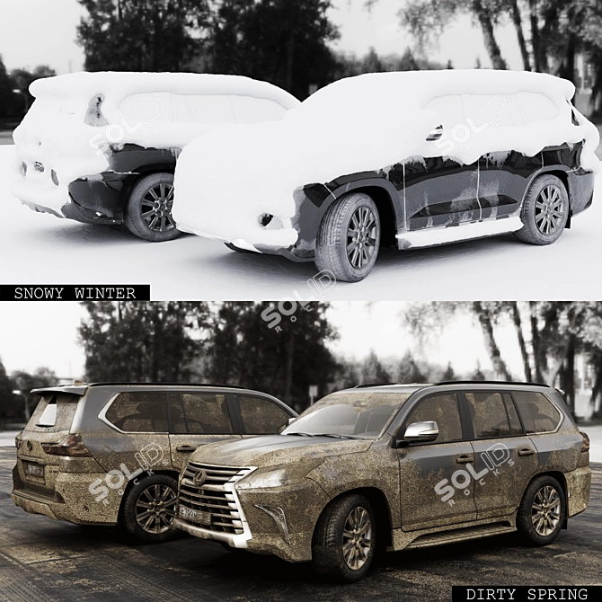 All-Weather Lexus LX570: Conquer Every Season 3D model image 5