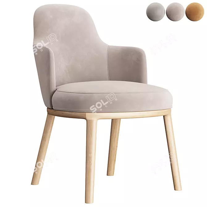 Elegant Armrest Chair: Lucylle 3D model image 1
