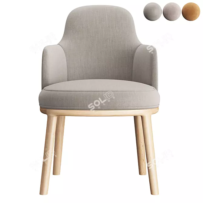 Elegant Armrest Chair: Lucylle 3D model image 2