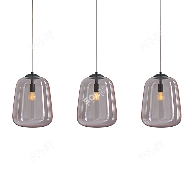 Modern Chrome Glass Pendant Light 3D model image 1