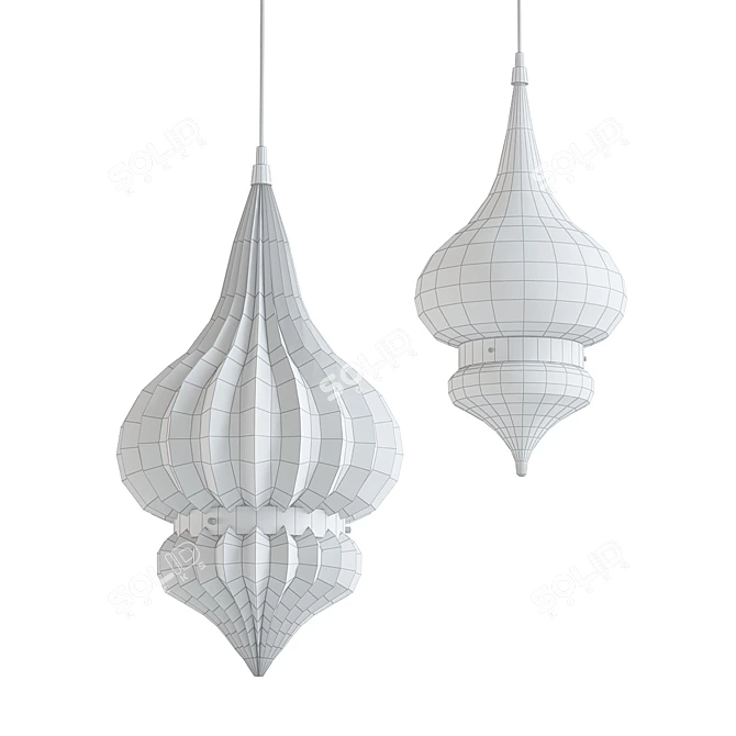 Elegant Core Glass Pendant 3D model image 2