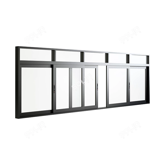 Sleek Aluminum Sliding Doors & Windows 3D model image 2