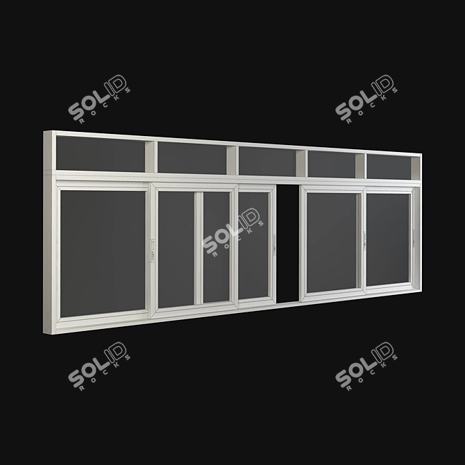 Sleek Aluminum Sliding Doors & Windows 3D model image 3