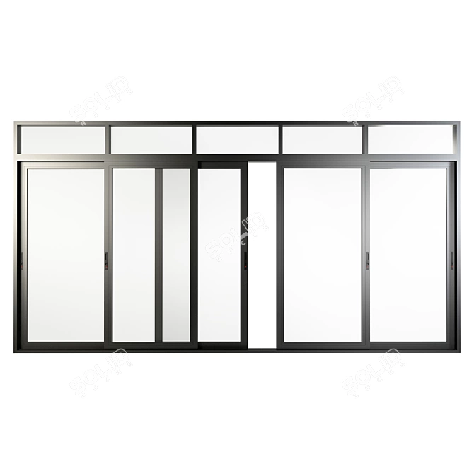 Sleek Aluminum Sliding Doors & Windows 3D model image 4