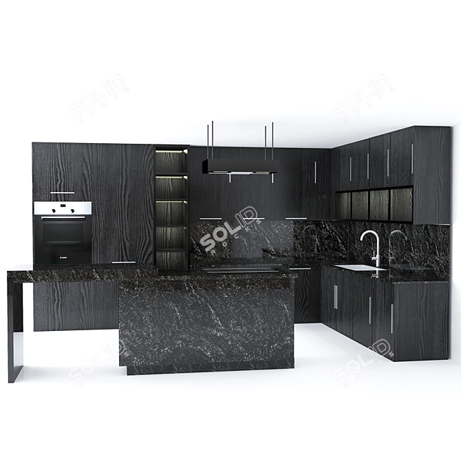 Modern Kitchen Set 2015 3D model image 2