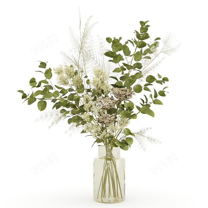 Winter Blooms Bouquet 3D model image 1