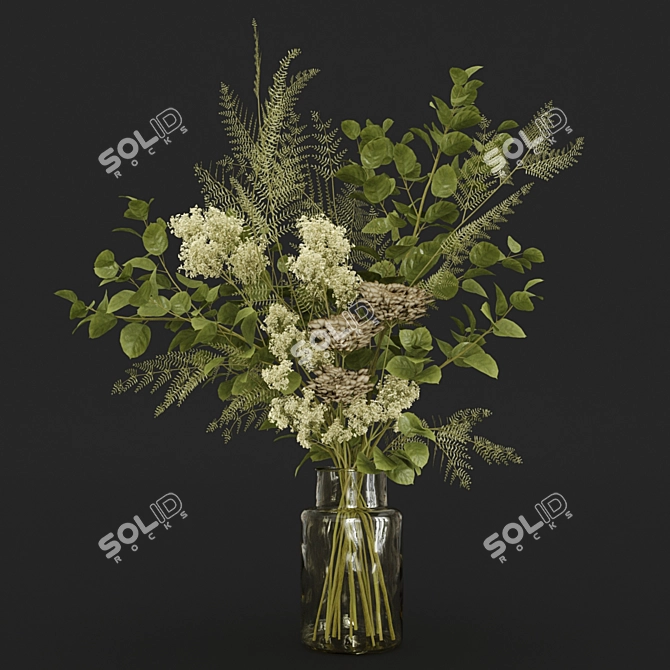 Winter Blooms Bouquet 3D model image 2