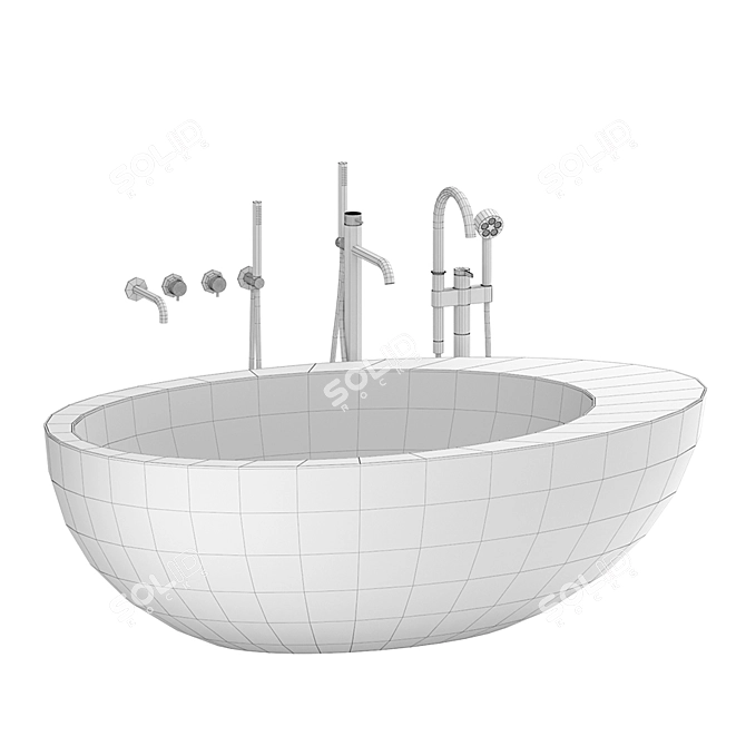 Luxury Italian Cielo Le Giare Bath 3D model image 3