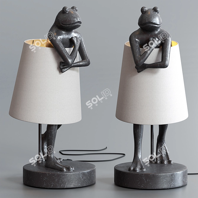 Charming Frog Table Lamp 3D model image 1