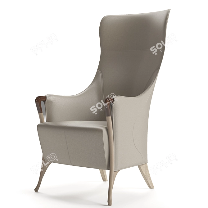 Luxury Giorgetti Progetti High-back Leather Armchair 3D model image 1