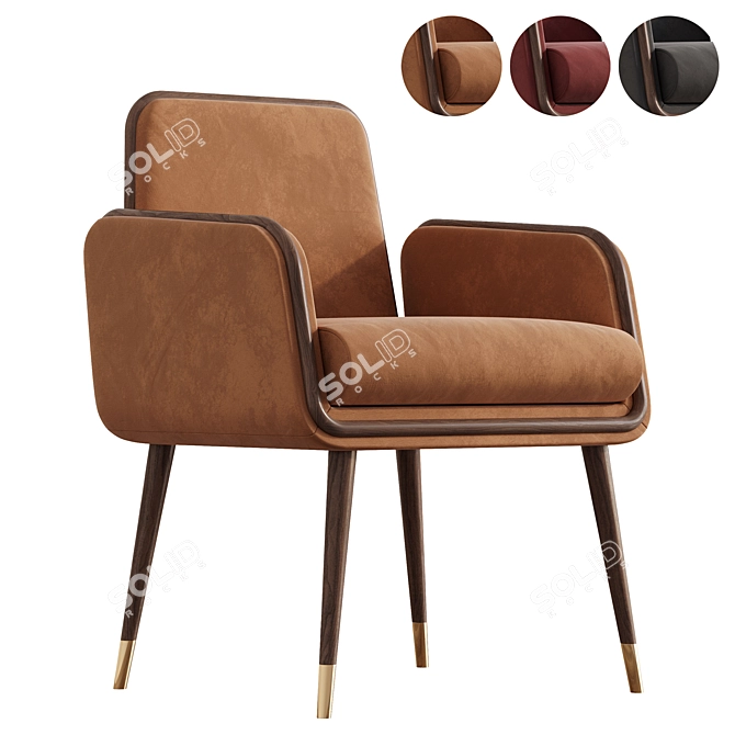 Elegant Mezzo Dining Chair 3D model image 1