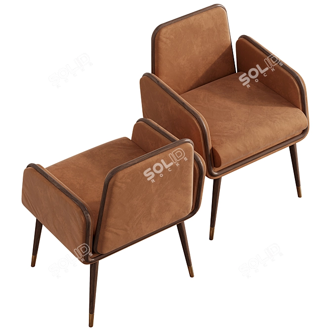 Elegant Mezzo Dining Chair 3D model image 2