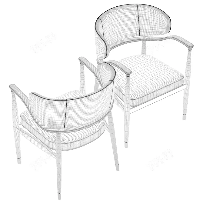 Mason Dining Chair - Elevated Elegance 3D model image 5