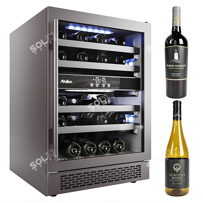 Avallon Wine Cooler: Stylish, Spacious Storage 3D model image 5