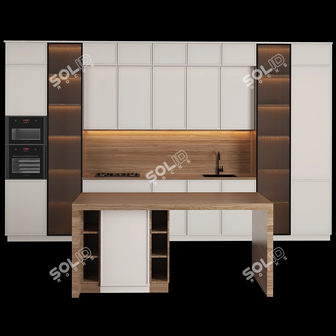 Sleek 2015 Kitchen Design 3D model image 2