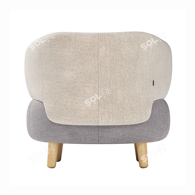 Luxurious Grey & Beige Luisa Armchair 3D model image 2