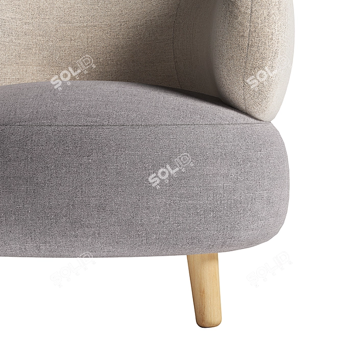 Luxurious Grey & Beige Luisa Armchair 3D model image 4