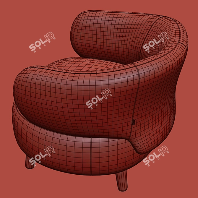 Luxurious Grey & Beige Luisa Armchair 3D model image 7