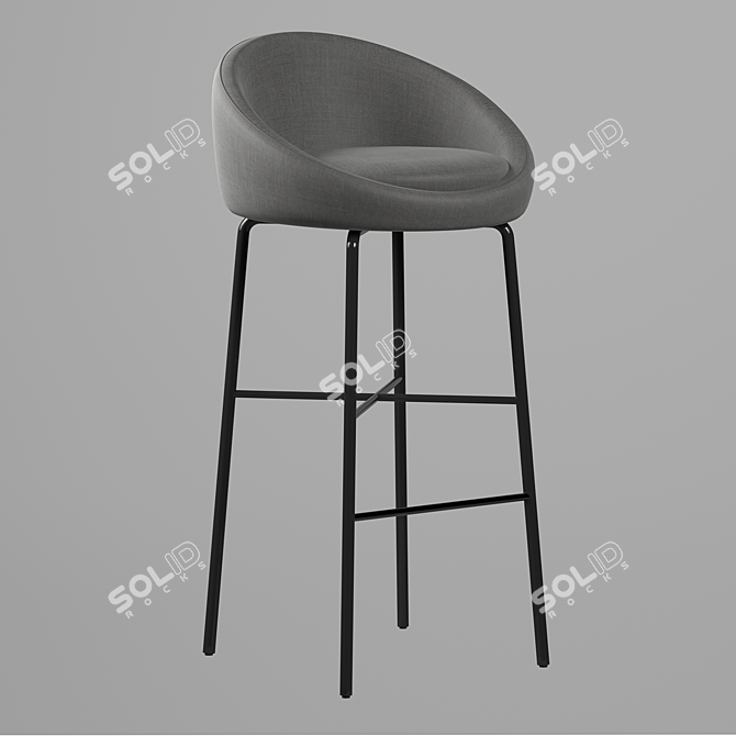 Modern Bloom Bar Stool: Elegant Design & Multiple Base Options 3D model image 1