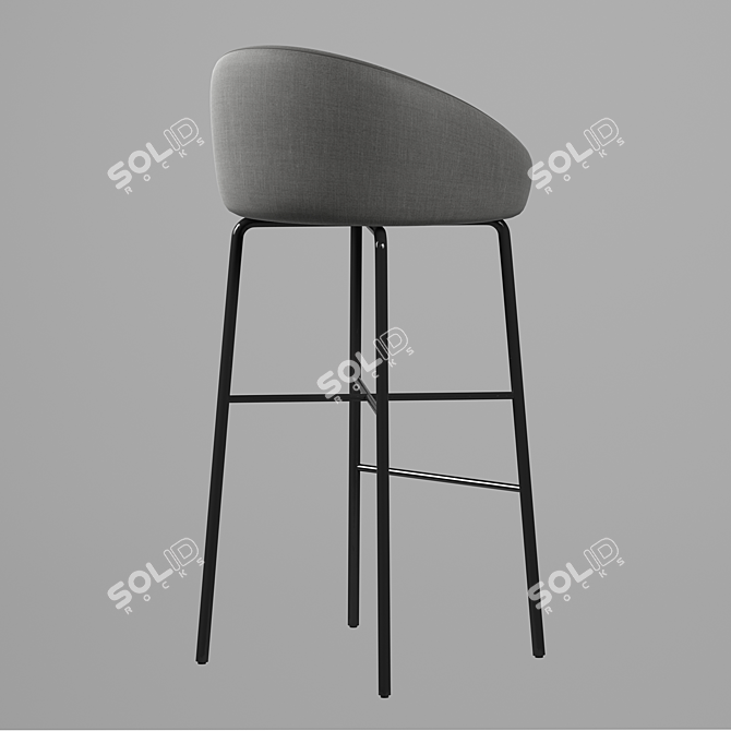 Modern Bloom Bar Stool: Elegant Design & Multiple Base Options 3D model image 2