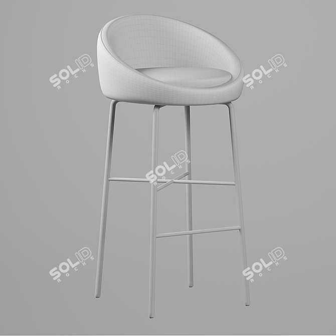 Modern Bloom Bar Stool: Elegant Design & Multiple Base Options 3D model image 3