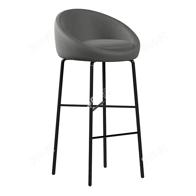 Modern Bloom Bar Stool: Elegant Design & Multiple Base Options 3D model image 4